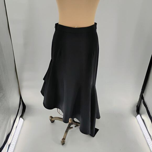 MILLY Asymmetrical Charlotte Skirt in Black - Size 8 - Picture 8 of 13